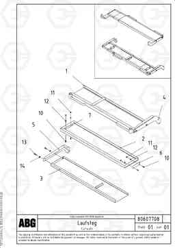 72508 Catwalk VB 30 ATT. SCREEDS 1,5 - 4,0M ABG2820, Volvo Construction Equipment