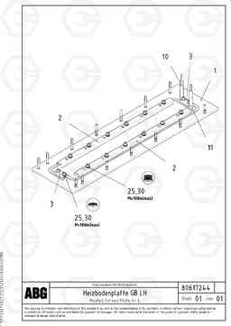 79247 Heated screed plate for basic screed VDT-V 78 ETC ATT. SCREED 2,5 - 9,0 M ABG8820/ABG8820B, Volvo Construction Equipment