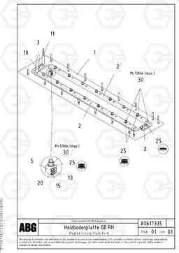 66487 Heated screed plate for basic screed VDT-V 89 ETC ATT. SCREEDS 3,0 - 9,0M ABG9820, Volvo Construction Equipment