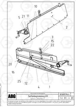 77451 Lateral limitation MB 122 VARIO ATT.SCREEDS  4,5 -12,0M ABG8820, ABG8820B, Volvo Construction Equipment