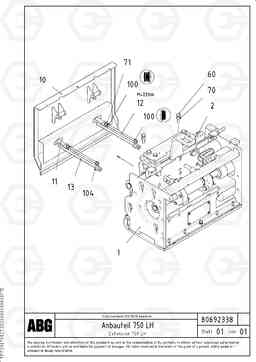 69993 Deflector for extension VB-T 78 ETC ATT. SCREEDS 2,5 - 7,5M ABG5820, Volvo Construction Equipment