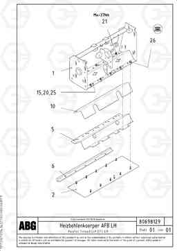 71257 Heated body for extendable screed VB 50 ATT. SCREEDS 2,0 - 5,0M ABG3870, Volvo Construction Equipment