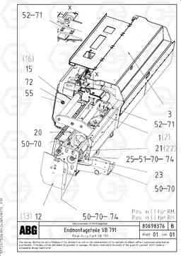1795 Assembly parts for basic screed VB 79 ETC ATT. SCREEDS 2,5 - 9,0M ABG7820, ABG7820B, Volvo Construction Equipment