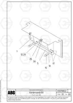 63122 Front wall on extensions VB-V 50 ATT. SCREEDS 2,0 - 5,0M ABG3870, Volvo Construction Equipment