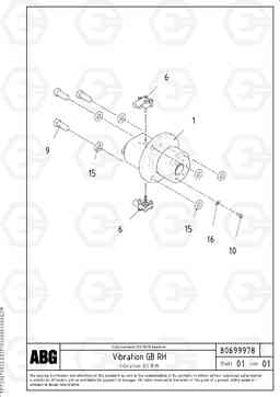 64246 Vibrator for basic screed VB-V 50 ATT. SCREEDS 2,0 - 5,0M ABG3870, Volvo Construction Equipment