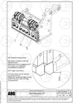 71769 Tamper drive shaft assembly for extension VDT 120 VARIO ATT. SCREEDS 5,0 -12,5M ABG9820, Volvo Construction Equipment