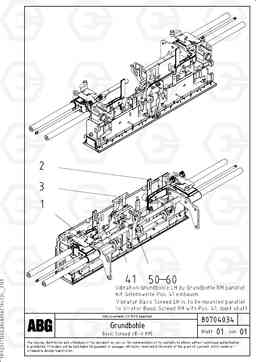 70723 Compilation of basic screeds per version and working width OMNI 1000 ATT. SCREEDS 3,0 - 9,0M PF6110, PF6160/6170, Volvo Construction Equipment