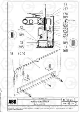 87243 Deflector plate for basic screed OMNI 1001 ATT. SCREEDS 3,0 - 9,0M PF6110 PF6160/PF6170, Volvo Construction Equipment