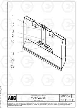 71378 Deflector plate for extandable screed VDT 121 VARIO ATT.SCREED 9,0 - 12,0M ABG8820/ABG8820B, Volvo Construction Equipment