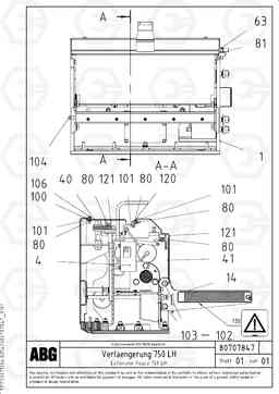 95854 Extension OMNI 1001 ATT. SCREEDS 3,0 - 9,0M PF6110 PF6160/PF6170, Volvo Construction Equipment