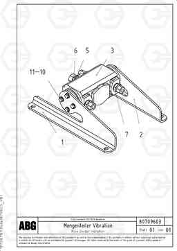 65184 Flow devider vibration MB 122 VARIO ATT.SCREEDS  4,5 -12,0M ABG8820, ABG8820B, Volvo Construction Equipment