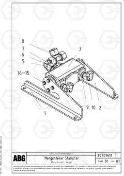 63596 Flow devider tamper MB 120 VARIO ATT. SCREEDS 5,0 -12,5M ABG9820, Volvo Construction Equipment