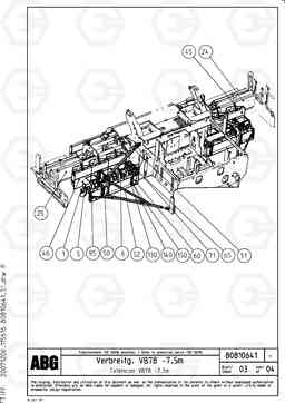 75234 Combination of support plates per working widths and auger extension VB 78 ETC ATT. SCREED 2,5 - 9,0 M ABG5770, ABG5870, ABG6870, Volvo Construction Equipment