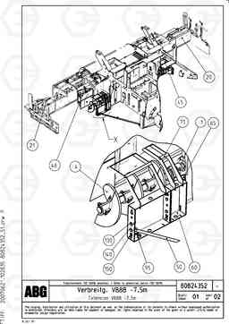 74033 Expansion, added parts per screed version VB 88 ETC ATT. SCREED 3,0 - 9,0 M ABG6870, Volvo Construction Equipment