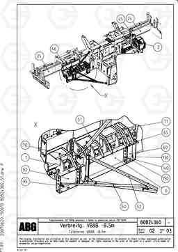 72233 Expansion, added parts per screed version VB 88 ETC ATT. SCREED 3,0 - 9,0 M ABG6870, Volvo Construction Equipment