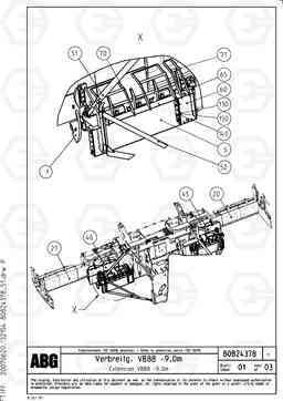 80757 Expansion, added parts per screed version VB 88 ETC ATT. SCREED 3,0 - 9,0 M ABG6870, Volvo Construction Equipment