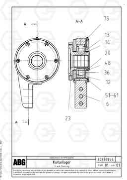 62423 Crank bearing for extension MB 120 ATT. SCREEDS 3,0 -16,0M ABG9820, Volvo Construction Equipment