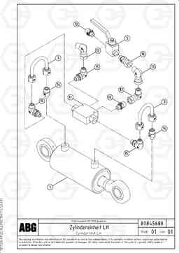 89115 Cylinder assembly for towing arms OMNI 1021 ATT. SCREEDS 3,0 - 9,0M PF6110 PF6160/PF6170, Volvo Construction Equipment