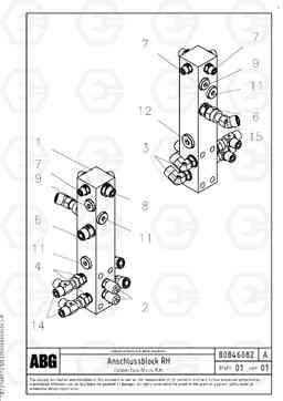 87490 Connection block on basic screed OMNI 1001 ATT. SCREEDS 3,0 - 9,0M PF6110 PF6160/PF6170, Volvo Construction Equipment