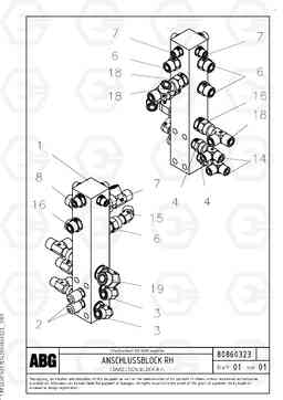 91601 Connection block on basic screed OMNI 1011 ATT. SCREEDS 3,0 - 9,0M PF6110 PF6160/PF6170, Volvo Construction Equipment