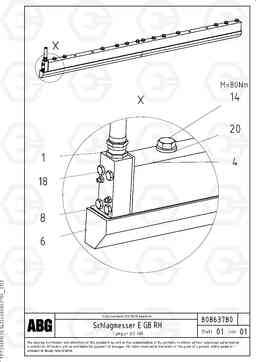 80913 Tamper for extendable screed VB 88 ETC ATT. SCREED 3,0 - 10,0M ABG6820, ABG7820/ABG7820B, Volvo Construction Equipment