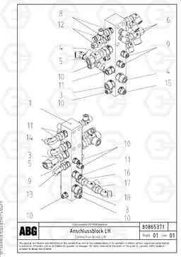 91357 Connection block on basic screed OMNI 1021 ATT. SCREEDS 3,0 - 9,0M PF6110 PF6160/PF6170, Volvo Construction Equipment