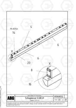 73958 Tamper, gas heated, for basic screed VB 88 GTC ATT. SCREEDS 3,0 -10,0M ABG6820, ABG7820/ABG7820B, Volvo Construction Equipment