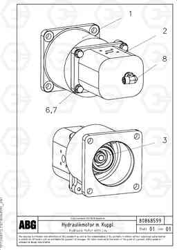 94000 Hydraulic motor with tamper coupling for basic screed OMNI 1011 ATT. SCREEDS 3,0 - 9,0M PF6110 PF6160/PF6170, Volvo Construction Equipment