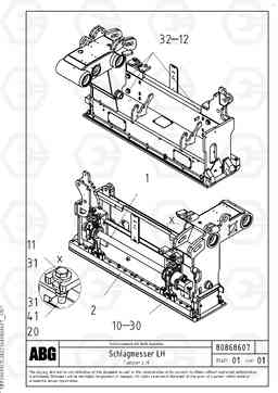 93795 Tamper set for basic screed OMNI 1011 ATT. SCREEDS 3,0 - 9,0M PF6110 PF6160/PF6170, Volvo Construction Equipment