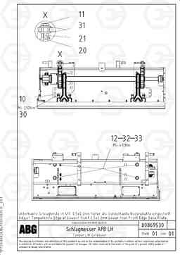 94583 Tamper set for extension OMNI 1011 ATT. SCREEDS 3,0 - 9,0M PF6110 PF6160/PF6170, Volvo Construction Equipment