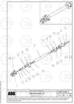 95204 Vibrator shaft for basic screed OMNI 1011 ATT. SCREEDS 3,0 - 9,0M PF6110 PF6160/PF6170, Volvo Construction Equipment