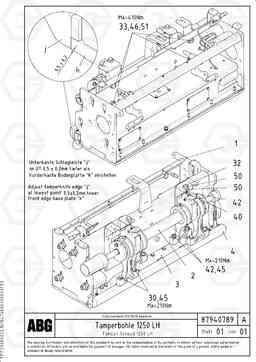 65550 Tamper for extension VDT-V 89 ETC ATT. SCREEDS 3,0 - 9,0M ABG7820, ABG7820B, Volvo Construction Equipment