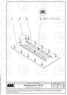 91366 Heated base plate for extension OMNI 1021 ATT. SCREEDS 3,0 - 9,0M PF6110 PF6160/PF6170, Volvo Construction Equipment