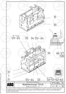 65831 Heated body for extension VDT-V 89 ETC ATT. SCREEDS 3,0 - 9,0M ABG9820, Volvo Construction Equipment