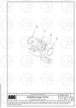 76866 Crank bearing arm- rear for extension VDT-V 88 ETC ATT. SCREEDS 3,0 - 9,0M ABG7820, ABG7820B, Volvo Construction Equipment
