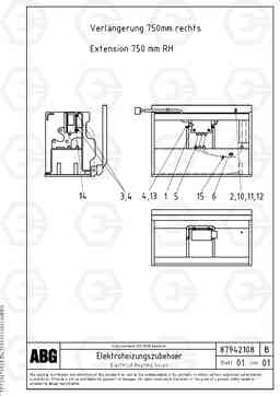 78690 Electrical heating acces for extension VDT-V 88 ETC SCREEDS 3,0 - 9,0M ABG9820, Volvo Construction Equipment