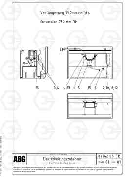 78690 Electrical heating acces for extension VDT-V 88 ETC SCREEDS 3,0 - 9,0M ABG9820, Volvo Construction Equipment