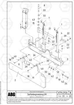 62732 Lateral limitation MB 120 VARIO ATT. SCREEDS 5,0 -12,5M ABG9820, Volvo Construction Equipment