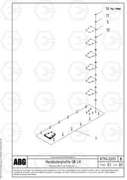 71966 Heated base plate for basic screed VDT-V 78 GTC ATT. SCREEDS 2,5 - 9,0M AGB8820, AGB8820B, Volvo Construction Equipment