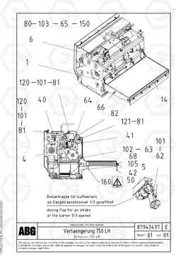 72399 Extension VB 78 GTC ATT. SCREEDS 2,5 - 9,0M ABG5820/6820/7820/7820B, Volvo Construction Equipment