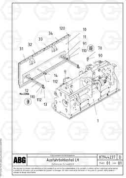 73406 Extension screed VDT-V 78 ETC ATT. SCREED 2,5 - 9,0 M ABG6820, ABG7820/ABG7820B, Volvo Construction Equipment