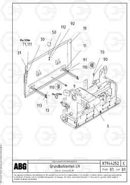 79658 Deflector plate for basic screed VDT-V 78 ETC ATT. SCREED 2,5 - 9,0 M ABG6820, ABG7820/ABG7820B, Volvo Construction Equipment