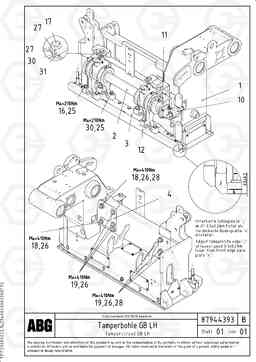 80169 Tamper for basic screed VDT-V 78 ETC ATT. SCREED 2,5 - 9,0 M ABG8820/ABG8820B, Volvo Construction Equipment