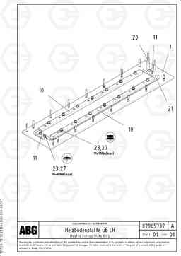 81778 Heated screed plate for basic screed VDT-V 88 ETC ATT. SCREEDS 3,0 - 9,0M ABG7820, ABG7820B, Volvo Construction Equipment