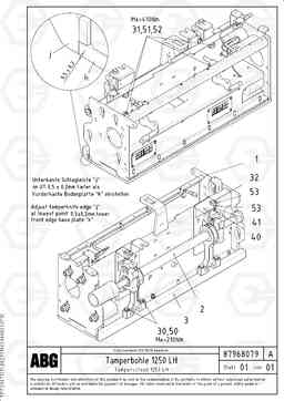 72194 Tamper screed for extension VB 88 GTC ATT. SCREEDS 3,0 - 9,0M ABG9820, Volvo Construction Equipment