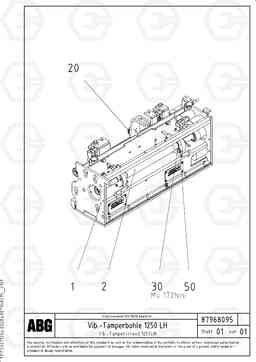 67248 Vibratory -tamper screed for extension VB 88 GTC ATT. SCREEDS 3,0 -10,0M ABG8820/ABG8820B, Volvo Construction Equipment