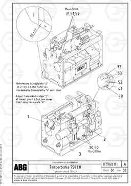 64927 Tamper screed for extension VB-T 78 GTC ATT. SCREEDS 2,5 - 8,0M ABG6820, Volvo Construction Equipment