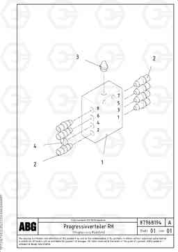 69278 Progressive manifold for extension VDT-V 78 GTC ATT. SCREEDS 2,5 - 9,0M AGB8820, AGB8820B, Volvo Construction Equipment