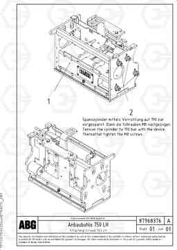 79536 Attaching screed for extension VB 78 GTC ATT. SCREEDS 2,5 - 9,0M ABG5770, ABG5870, ABG6870, Volvo Construction Equipment