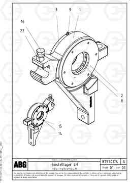 90067 Adjustable bearing for tamper/basic screed VDT 121 ATT. SCREEDS 2,5 -13,0M ABG8820/ABG8820B, Volvo Construction Equipment